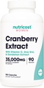 Nutricost Cranberry Extract for Women (35,000mg Equivalent),180 Capsules - with Vitamin C, Uva Ursi & Dandelion Root Extract - Non-GMO & Gluten Free Health Supplement
