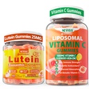 NEVASS 1Pack Liposomal Vitamina C 1000mg Gummies + 1Pack Lutein Zeaxantină Suplimente Gummie