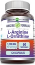 Formule uimitoare L-Arginină/L-Ornitina 1500 Mg Per Serving, Capsule non-GMO 