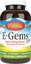 Carlson - E-Gems Elite, 400 UI vitamina E cu tocoferoli & tocotrienoli, vitamine E Capsule, Heart Health & Optimal Wellness, Antioxidant, Vitamina E Supliment, 240 Softgels