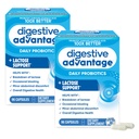 Avantaje digestive Lactoza Defense Enzime + Probiotice pentru femei si barbati Ocazional Blooting, Cadre de Lactoză, Disconfort abdominal minor, Suport Imun, 96 capsule conte (2 ambalaj)