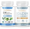 Calciu D-Glucarate cu 200 mg DIM Supliment pentru îmbunătăţirea echilibrului estrogen pentru femei 