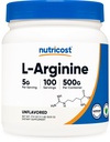 Nutricost L-Arginina pulbere 500 Grams (1.1lbs) - Pur L-Arginina pulbere - 5000 mg per servire; 100 Serviri