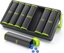 Weekly Pill Organizator de 2 ori pe zi, KOVIUU Big Travel Pill Box 7 Ziua, Am Pm de două ori pe zi Pilula caz cu mâner rotativ, Deținătorul de pastile Container pentru vitamina, Medicina, Supliment, Ulei de pește, Verde