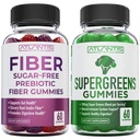 Atlantis Nutriţie Zahăr Gume Prebiotice Gratuite Fibră pentru adulţi 2-Pachet (120 Gume) + Supergreen 60 Gummies