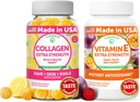 Lunakai Colagen și vitamina E Gummies Bundle - Suplimente anti-GMO pentru bărbați și femei - Gummy naturale cu vitamina C & 250 mg natural VIT E
