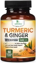 Curcumina turmerica Supliment 2600 mg - cu ghimbir organic & Turmeric, Extract de ardei negru BioPerine 95% Curcuminoide - Advanced Absorbtion Joint & Antioxidant Extra Rezistenta suport - 60 capsule
