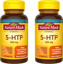 Natura Made Chemable 5HTP 100mg, 5-HTP Mood Supplement, 30 5 HTP comprimate masticabile, 30 zile de aprovizionare (Pachet de 2)
