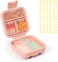 Dynippy Daily Pill Organizator 5 Compartimente Umiditate portabilă Dovada de umiditate caz pilula mic pentru Pocket Purse Travel Pilula cutie Portable Medicine Vitamina Fish Deținătorul de ulei (Pink)