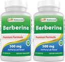 Cele mai bune Naturale Berberine 500 mg 120 capsule - suporta funcţia imună, funcţia cardiovasculară şi gastro-intestinală (120 de numere (pachetul 2))