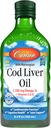 Carlson - Cod Ulei de ficat 1100 mg Omega-3s Plus Vitamine A & D3 - Wild Caught EPA DHA Omega 3 Supliment - Norvegian Arctica, Sustenabil surse de ulei de pește nordic lichid, fără aromă, 250 ml (8,4 Fl Oz)