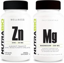 NutraBio zinc Chelat și supliment de magneziu reactionat Bundle 
