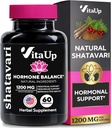 Capsule Shatavari pentru femei 1200mg - Statele Unite ale Americii Made Shatavari Root Supplement for Normal Hormonial Support, Menopause & Menstrual Wellness - 60 Vegan Capsule