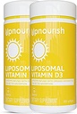 UpNurish 2 Pachet - Vitamina lipozomala D 5000 UI 730 softgels, Colecalciferol Vitamina D3 cu ulei natural de cocos, VIT D3 Supliment