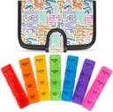 Vive Weekly Pill Organizator 4 ori pe zi - 7 zile pastile cutii pentru dimineața, prânz, seara, noapte - Medicina foarte mare, Vitamina & Supliment Dispenser cu caz premium din piele