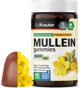 BIO KRAUTER Mullein Gummies pentru plămâni 2000 mg - 60 Chews - Lung Detox Supliment - Mullein Leaf Gummies - Vegan, Gelatină-Free