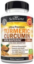 Curcumina turmerica cu extract de piper negru 1500mg - Supliment de înaltă absorbţie Ultra potent Turmeric cu 95% Curcuminoide şi BioPerine - Capsule tumerice fără OMG pentru suport comun - 45 capsule