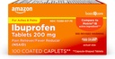 Amazon de bază Care Ibuprofen tablete, 200 mg, Pain Reliever și Reductor de febră, pentru artrită, dureri de dinți, dureri de spate și mai mult, 100 Conte