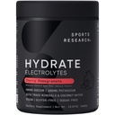 Sports Research® Hydrate Electrolytes Powder - Sugar-free & natural arovă cu vitamine, minerale și apă de nucă de cocos - Sprijină hidratarea - rodii de cireșe - 90 Serviri