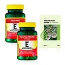 Spring Valley Vitamina E Heart Health Supliment alimentar Softgels, 180 mg (400 UI), 200 Conte, 2-Pack + Exclusiv VitaMax Vitamin Guide (3 elemente)