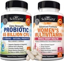 Multivitamine zilnice pentru femei Capsule (1 lună de aprovizionare) Plus 65 miliarde CFU supliment zilnic probiotic (1 lună de aprovizionare)