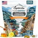 OPTIVIDA Health Silver Lozzenges coloidale cu miere şi ulei de lămâie (1 ambalaj) - Soothing Sore Ghroat Lozenges pentru adulţi cu Cough Relief & Fast-Action Nano Silver Formula pentru Suport Immun, 60 Ppm