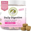 Wholistic Pet Organics: Probiotice Chews pentru câini Digestive Health - 60 Conte - Probiotice câine și enzime digestive - Suport Sanatate curaj Suplimentul imunitar previne probleme digestive câine