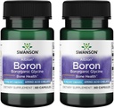 Swanson Bor de la Albion - Boroganic Glicină Supliment de sprijin pentru sănătatea comună și sănătatea osoasă - Formula de înaltă absorbție poate sprijini echilibrul global - (60 capsule, 6mg fiecare) (2 ambalaj)