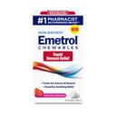 Emetrol Ne-Drowsy Greaţă Relief - Chembable Medicine for Uset Stomac - Farmacist Recomandat Greaţă Relief - mixt aroma Berry, 60 comprimate