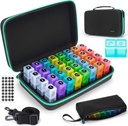 Organizator lunar de pastile de 2 ori pe zi, Organizator de cutii de pastile Lonth cu 32 Daily Compartments, 30 Days Pill Holder with Hard Travel Case Vitamine caz + Portable 7-Day Travel Medicine Organizing Bag