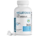 Bronson Melatonina 5mg rapid dizolva tablete de menta cu vitamina B6 - Promoveaza relaxarea, 360 pastile vegetariene masticabile