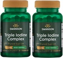 Swanson Triple Iodine Complex-Natural Supliment pentru Vital tiroida suport-Promote Functie metabolica, Creşterea producţiei de celule roşii din sânge, & Heart Health- (60 Capsule Veggie, 12,5 mg Fiecare) 2 ambalaj