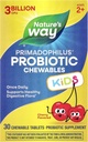 Natura's Way Primadophilus Probiotic Chewables for Kids, Supports Healthy Digestive Flora*, for Kids Ages 2+, 3 Miliard de CFU, 30 Cherry Flavored Chewables (Packagging May Vary)