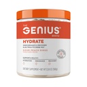 Genius Brand Hydrate - Electrolit Supliment pentru hidratare zilnica - Apa de nuca de cocos - Zahar-Free - 8 Minerale esentiale & Nutrients - Non-GMO - Inele de piersici - 50 Serviri