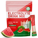 Electroliti Pachete cu pulbere - Zahar liber, aroma naturala, 10 Electroliti & Vitamine Electroliti Drink Mix - Aroma de pepene verde, Keto Friendly, Vegan, Non- OMG, 18 Pachete