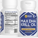 Antarctica Krill supliment ulei - DHA EPA Omega 3 Supliment cu antioxidant Astaxantină - Omega 3 ulei de pește pentru a sprijini creier, inima și sănătatea comună - 60 Krill ulei SoftGels