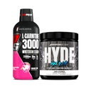 PROSUPPS L-Carnitina 3000 Shoturi Stimulante Lichide Gratuite (31 Serviri, Dragon Fruit) și Hyde Max Pump Pre Workout pentru bărbați și femei (20 serviri, nearomatizate) Bundle