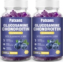 2 Pachete 3000MG Glucosamină Chondroitin Gumies - Extra Putere Comună Sănătate & MSM Elderberry Natural Supplement comun, Flexibilitate, Suport Immune Antioxidant pentru Adulți, 120 Gumies.
