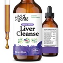 Wild & Organic Liver Cleanse Detox Tincture - Milk Thistle, Dandelion Root Herbal Complex - Liquid Liver Supplement - Vegan, Sugar & Alcool-Free Milk Thistle picături - 4 fl oz