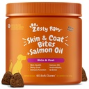 Zesty Paws Omega 3 ulei de pește pentru câini - Zesty Paw Dog Vitamine și suplimente pentru Hip, articulație și piele, Bacon (90 Chews)