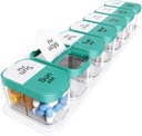 Odaro Extra Large Weekly Pill Organizator 2 ori pe zi, Pilula cutie 7 zi Am pentru a Hold Daily Medicine Vitamine și Suplimente - Cyan