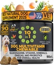 Googipet Premium 10 din 1 Vitamine de câine Multivitamine masticabile cu Probiotice pentru Sănătatea Gutului, Vitamine de câine și Suplimente C/Vitamina C & Glucosamină pentru Suport Comun (Aroma de pui și legume)
