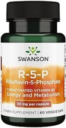 Swanson R-5-P (Riboflavin-5-Phosphat) - Vitamina B2 Supliment de promovare a energiei, metabolice și viziune Sănătate - Formula de wellness naturale - (60 capsule)