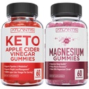 60 Keto Apple Cidru Otet Gummies Avansat pierdere in greutate + 60 Gume de magneziu Formulat cu 770 MG Magneziu Citrate.