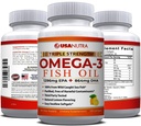 Omega 3 supliment ulei de pește 3600 mg cu EPA și DHA pentru femei și bărbați susține comun, creier și inima sănătate 120 Softgels, 40 zile de aprovizionare