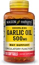MASON NATURAL Ulei de Usturoi 500 mg Supliment Allium Sativum - Suporturi Funcţie de circulaţie sănătoasă, 100 Softgels