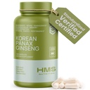 Coreean Red Panax Ginseng 2000mg 120 capsule Vegan Super Putere Extract NSF Suplimente certificate, Ginsenozide ridicate susține energie, rezistență, performanță și claritate