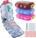 4PS Travel Pill Organizator cu 164 Slice Labels,10 Compartiments Travel Pilula cutie portabilă pliere caz pilula de zi cu zi container Pilula folosit pentru transporta medicament de stocare Organizator de M MUchengbao