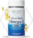 Cel mai bun Nest Wellness Omega-3 Softgels - Suplimentul de ulei de pește susține sănătatea creierului - Suport nutrițional pentru mame - EPA & DHA Supliment SIDA sistemului imunitar Sănătate - 30 Softgels