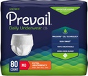 Lenjerie de protectie zilnica Prevail - Unisex Incontinenta adulta lenjerie - Diaper adult de unică folosinta pentru barbati si femei - Absorbenta maxima - Mediu - 80 Conte (4 ambalaje de 20)